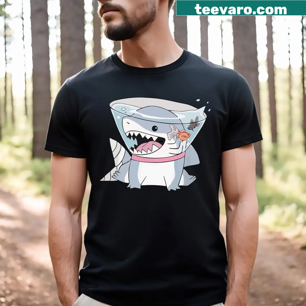 Whimsical vintage t-shirt featuring Jeff the Land Shark — on a men's t-shirt