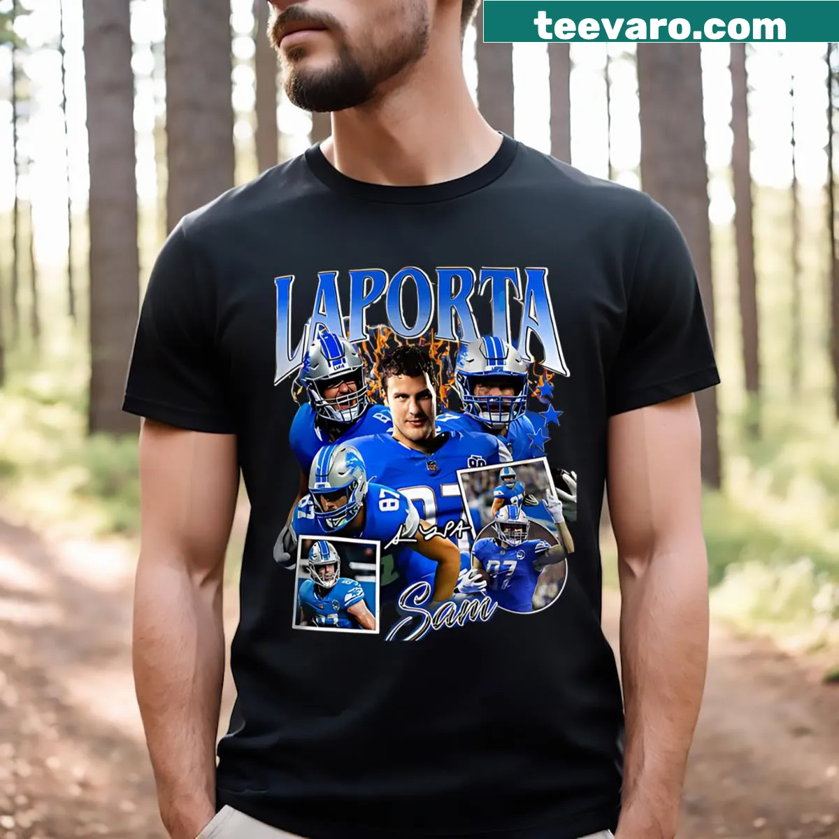Vintage Laporta Tee with nostalgic graphic and playful typography — on a men's t-shirt