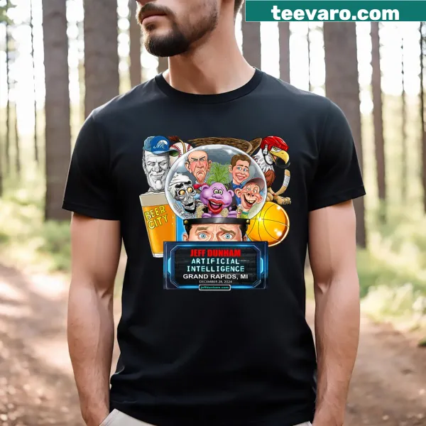 Jeff Dunham Grand Rapids 2024 t-shirt with clean typography design.