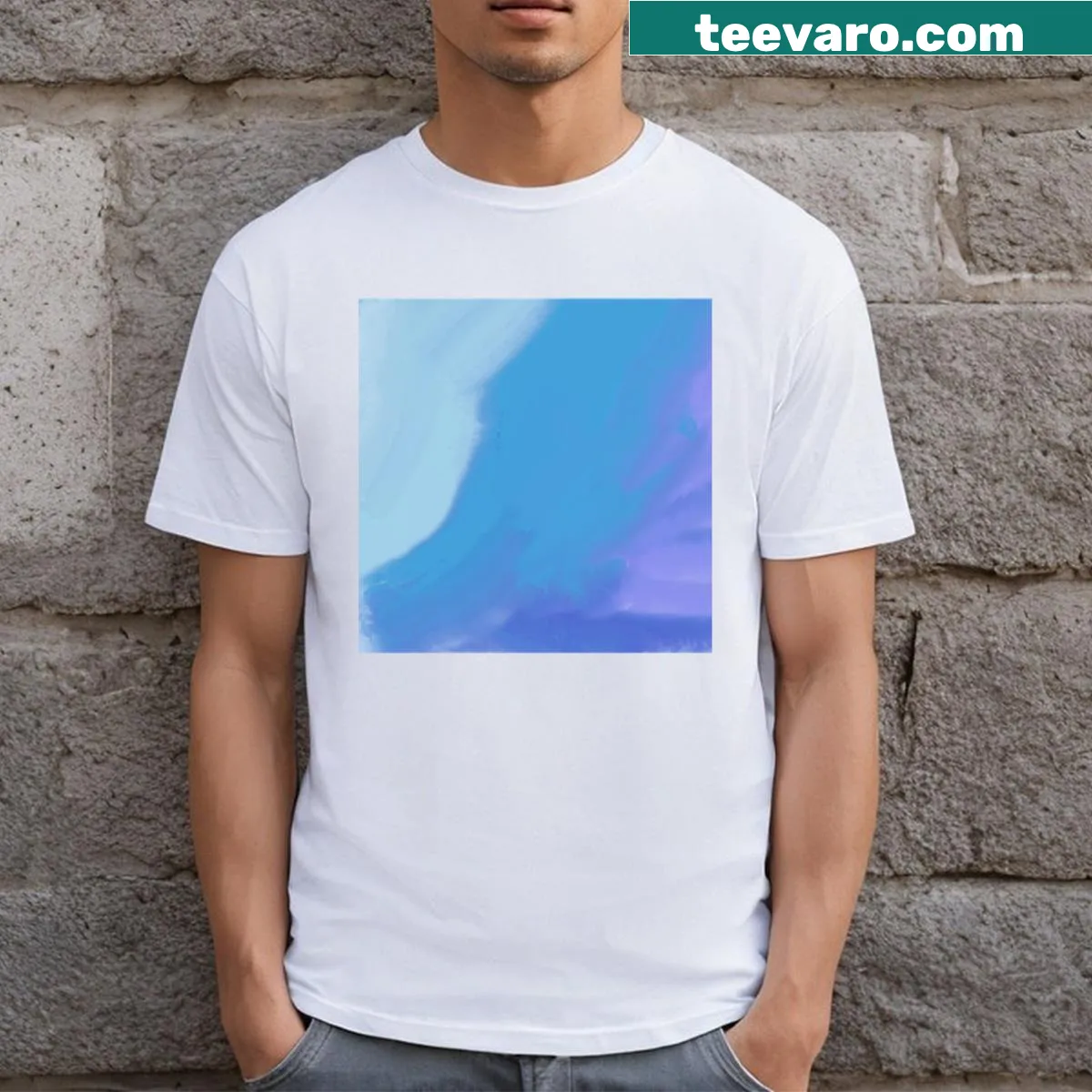 Abstract pastel brush texture design T-shirt — on a men's t-shirt