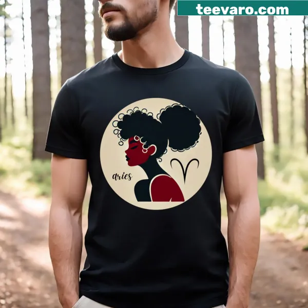 Zodiac Aries T-shirt featuring the Aries symbol and bold graphic