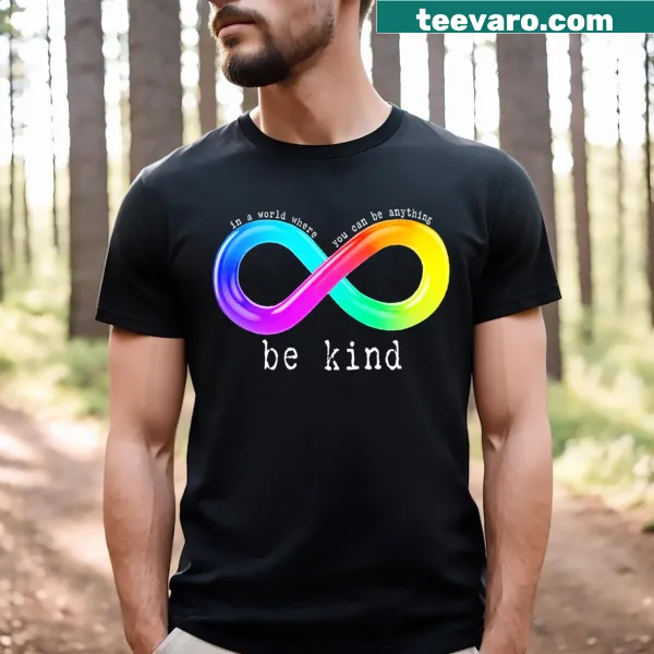 Inspirational Be Kind text on a T-shirt