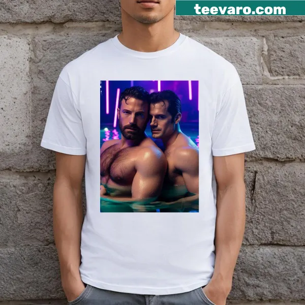 Graphic featuring Ben Affleck and Henry Cavill on a T-shirt