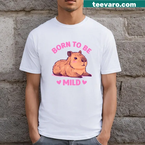Playful capybara graphic T-shirt with humorous text