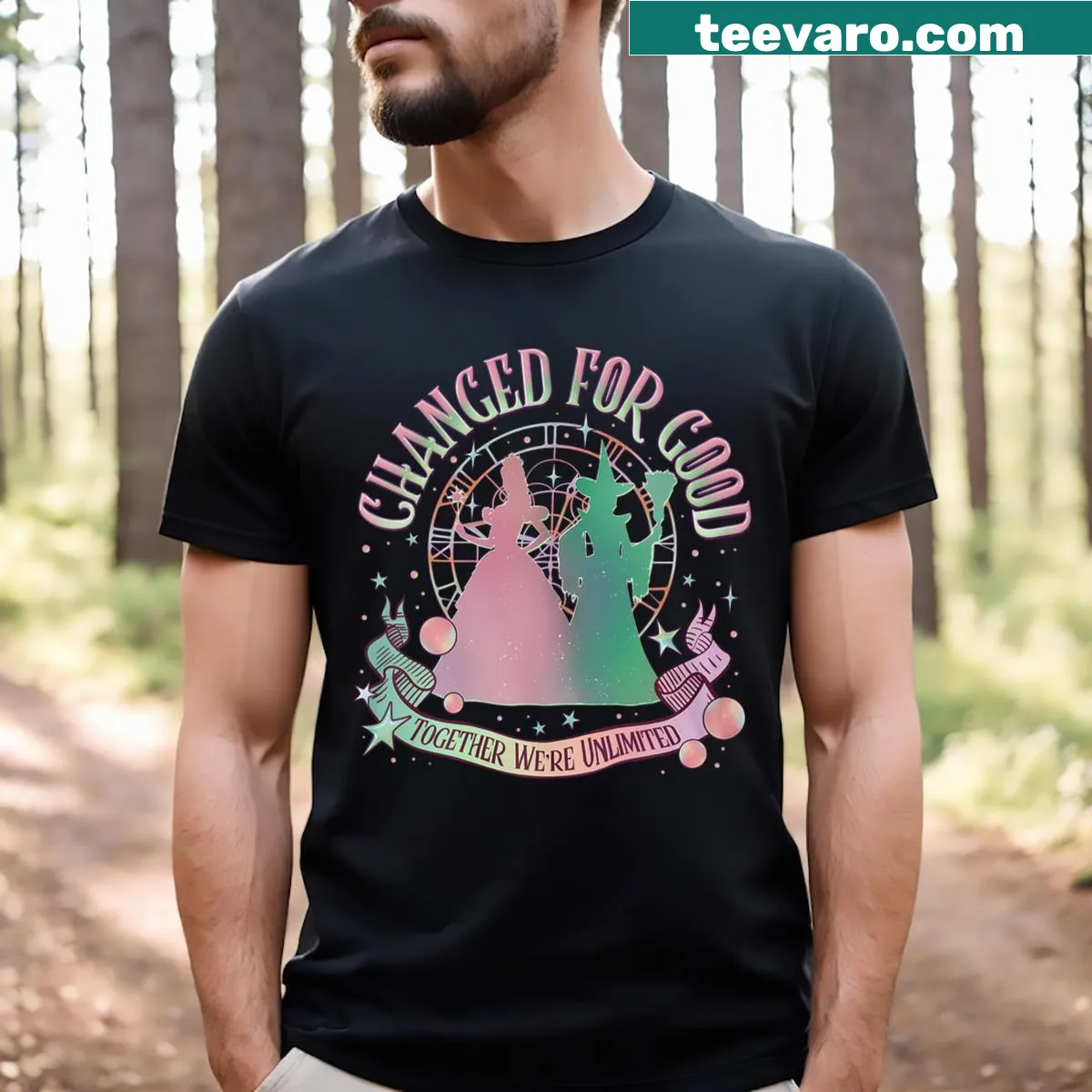 Vintage T-shirt with 'Changed For Good' text design — on a men's t-shirt