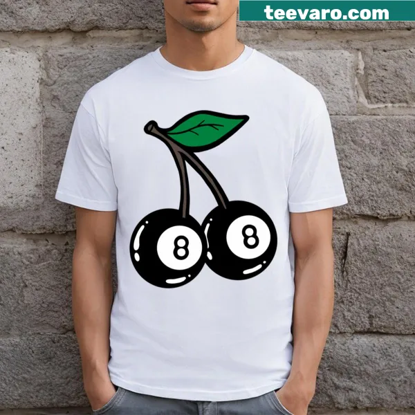 Cartoon Cherry 8 Balls design on a T-shirt