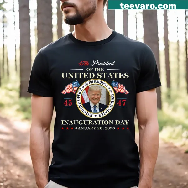Illustrated shirt with USA flag and '47th President' text