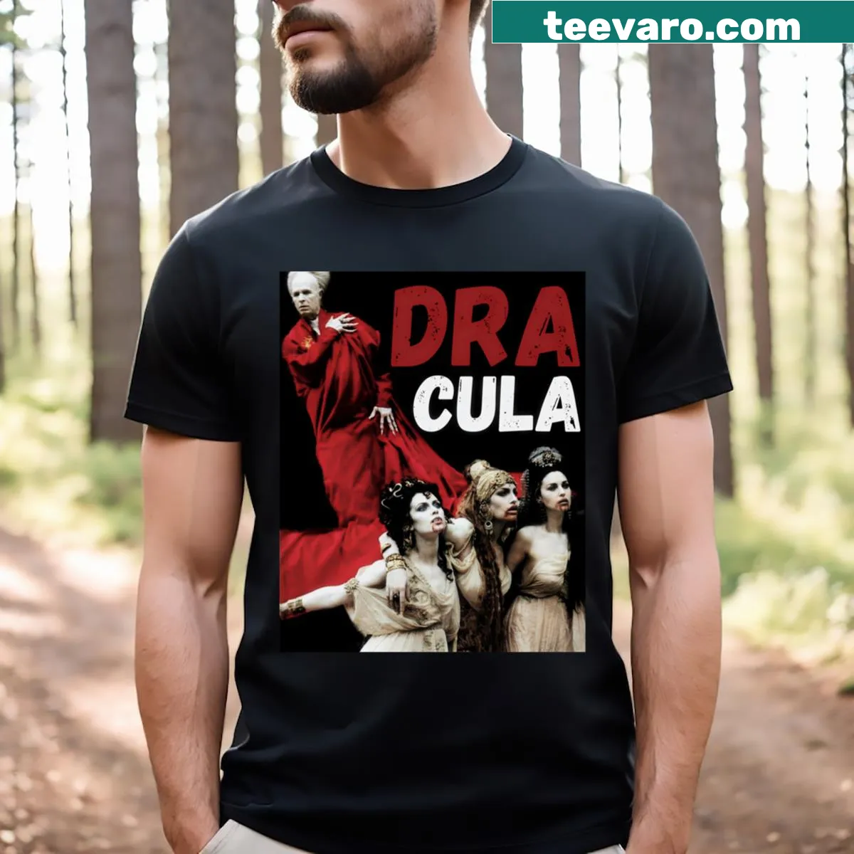 Illustration inspired by Bram Stoker's Dracula on T-shirt — on a men's t-shirt