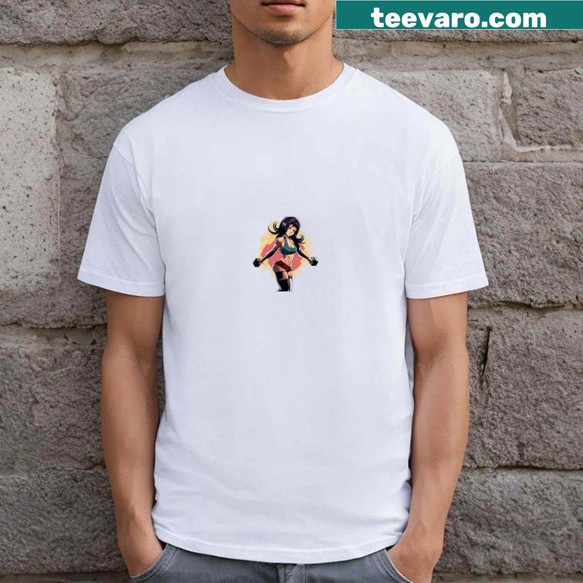 Motivational Fit 4 t-shirt ideal for fitness enthusiasts. — on a men's t-shirt