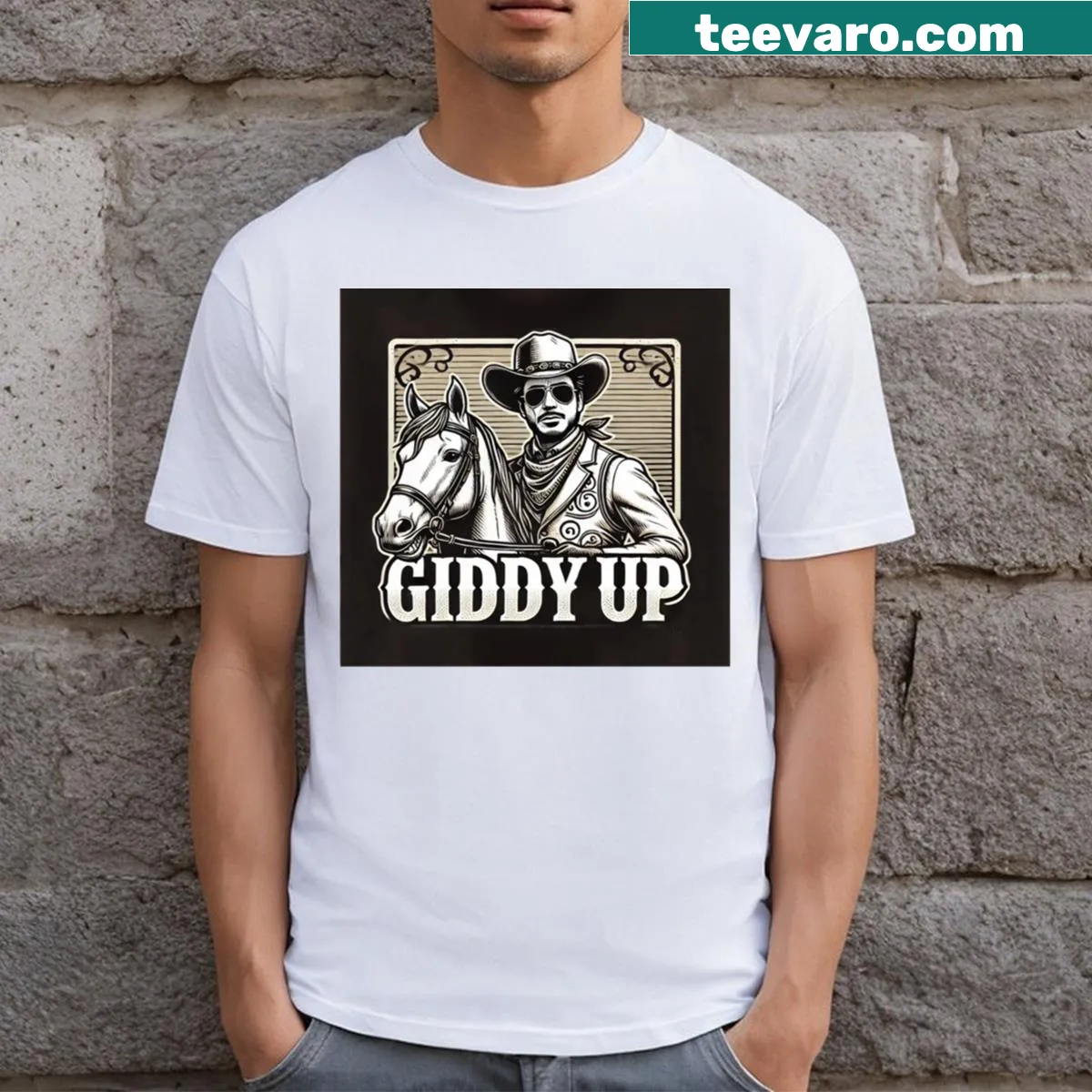 Whimsical illustration T-shirt celebrating movies and cinema — on a men's t-shirt