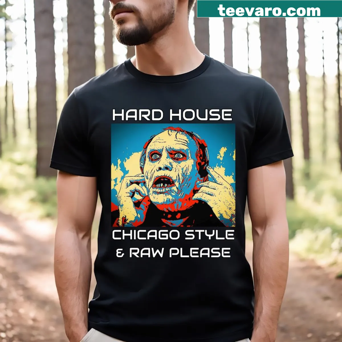Edgy t-shirt with a fierce zombie graphic for horror fans. — on a men's t-shirt
