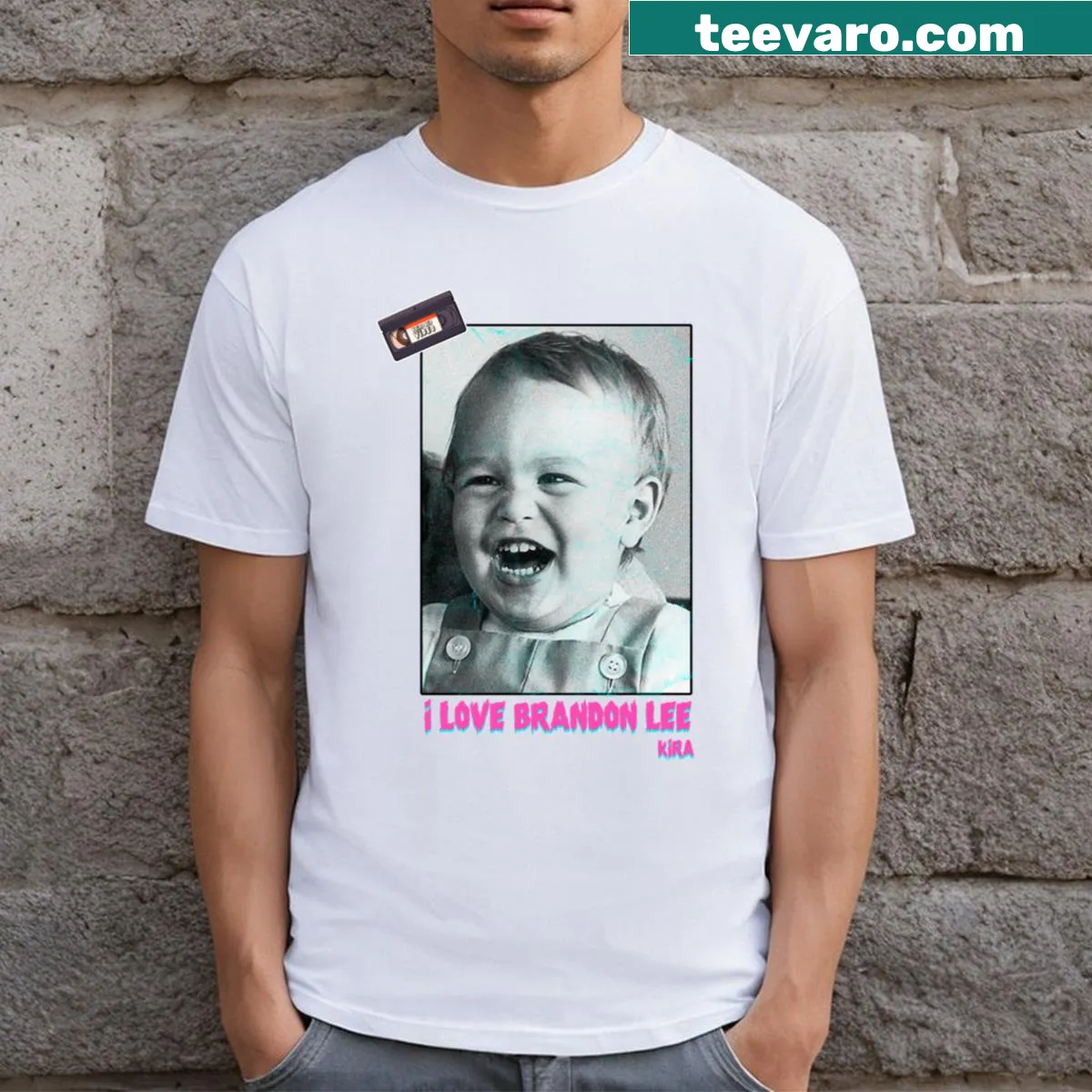 Graphic T-shirt honoring Brandon Lee with an artistic design — on a men's t-shirt