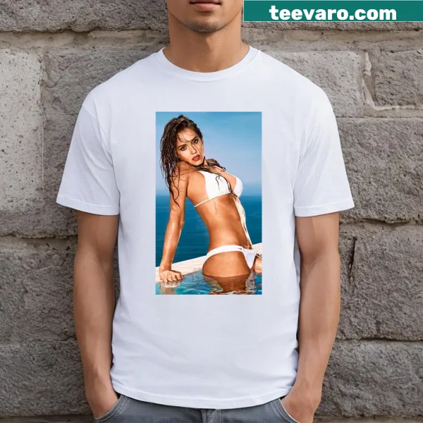 Typography T-shirt featuring the word 'Pretty' inspired by Jessica Alba.
