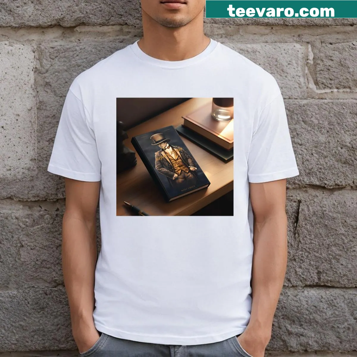 Portrait of a Victorian gentleman on a T-shirt — on a men's t-shirt