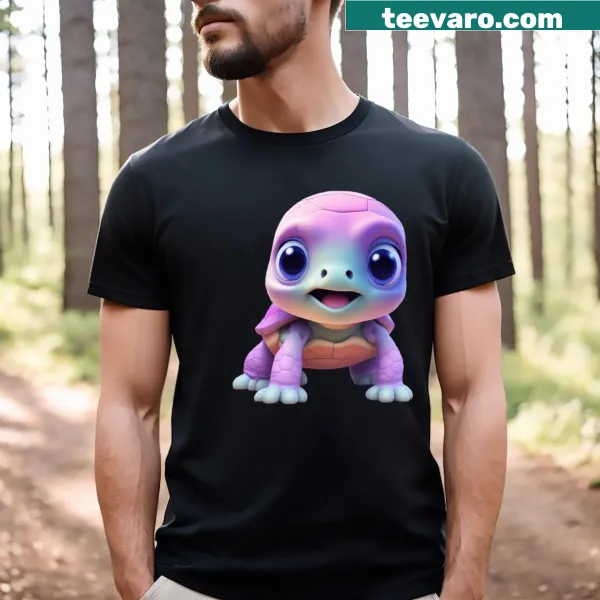 Cute turtle cartoon on a kids' T-shirt