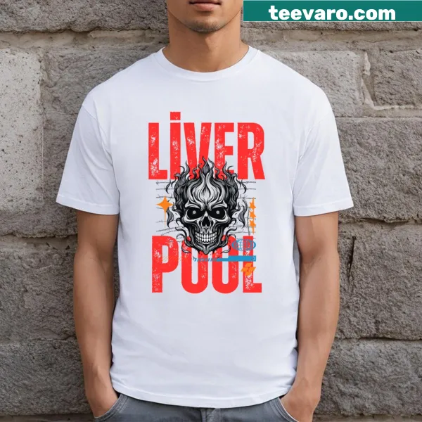 Graphic Liverpool T-shirt with city-themed illustration