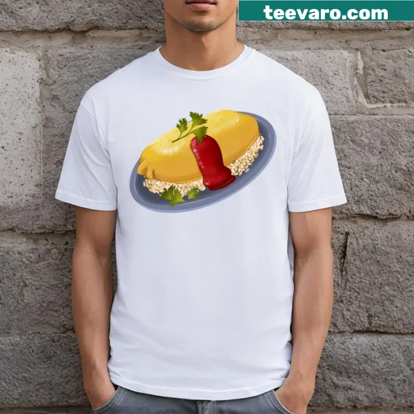Cute Omurice T-shirt with illustration of the dish