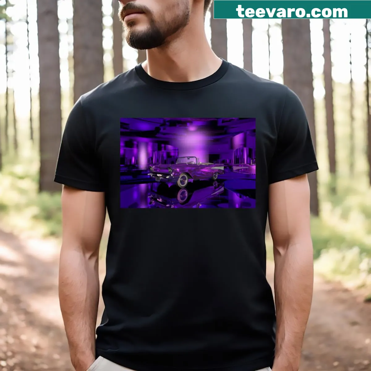 Typographic t-shirt with the phrase 'On The Showroom Floor' — on a men's t-shirt