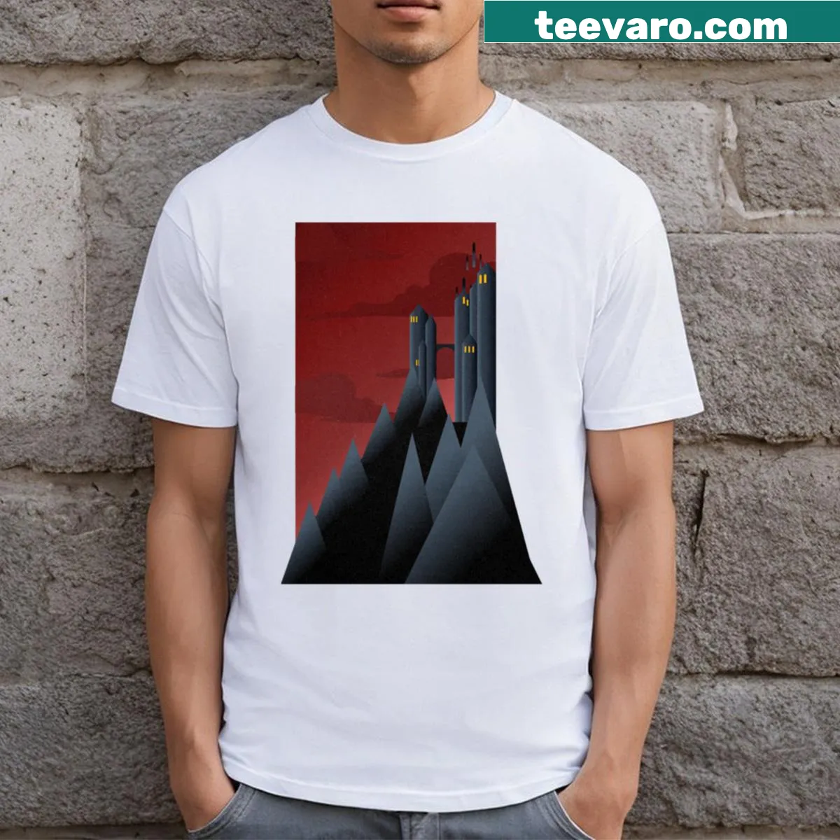 Minimalistic Queen Of Shadows illustration t-shirt — on a men's t-shirt