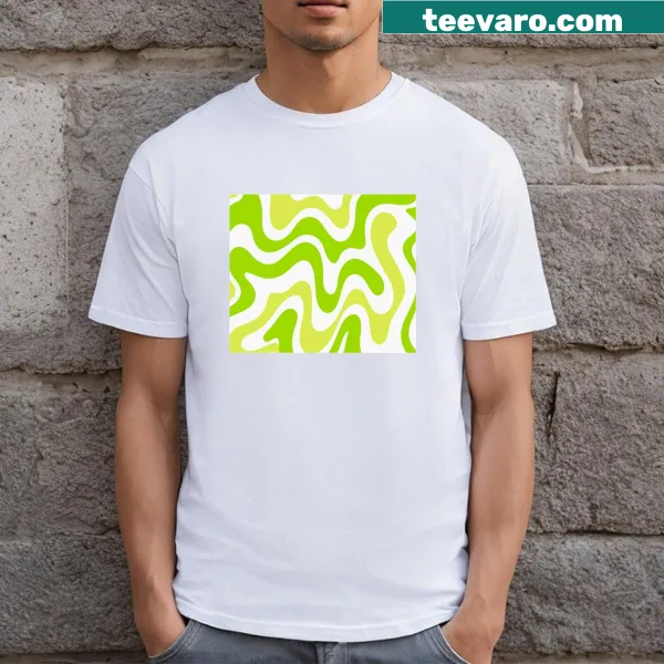Minimalist T-shirt with abstract fluid swirls design
