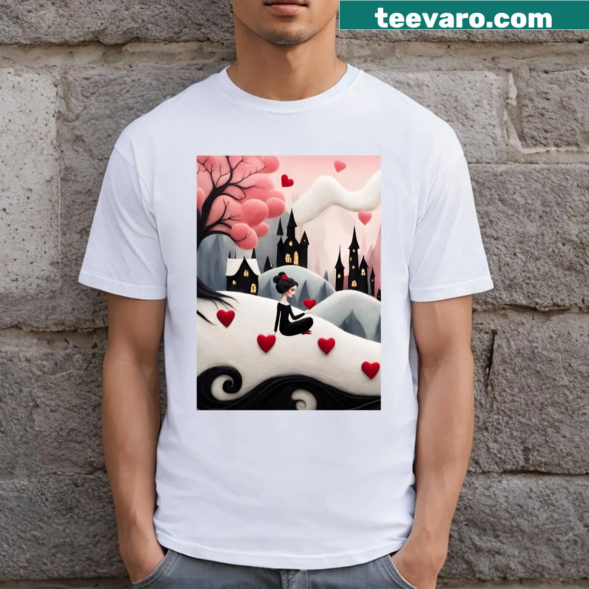 Cute typography T-shirt for Valentine's Day expressing love and anticipation — on a men's t-shirt