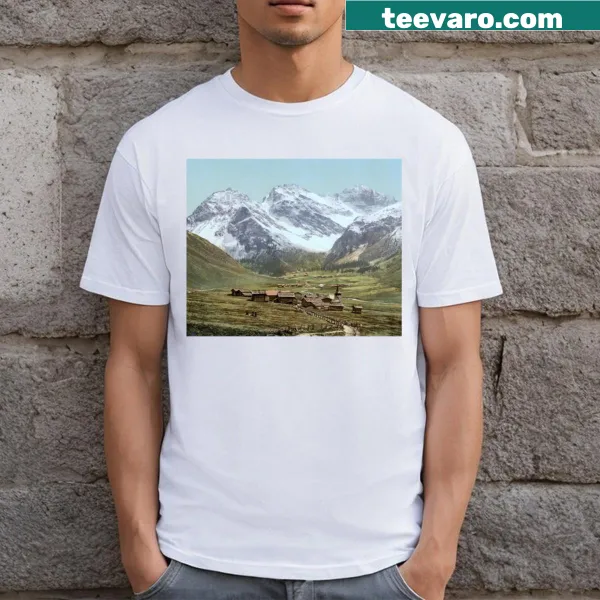 T-shirt with the phrase 'Somewhere In The Grisons' in artistic font.