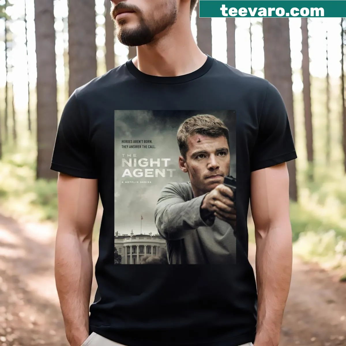 T-shirt inspired by The Night Agent TV series — on a men's t-shirt