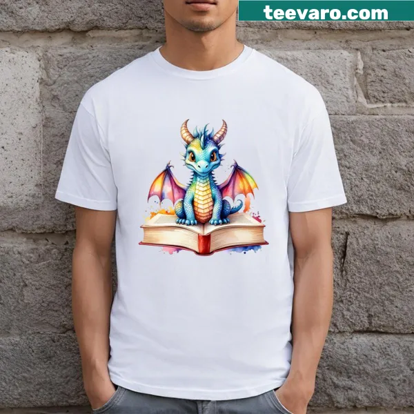 T-shirt with 'Why Be A Bookworm When You Can Be A Book Dragon' text