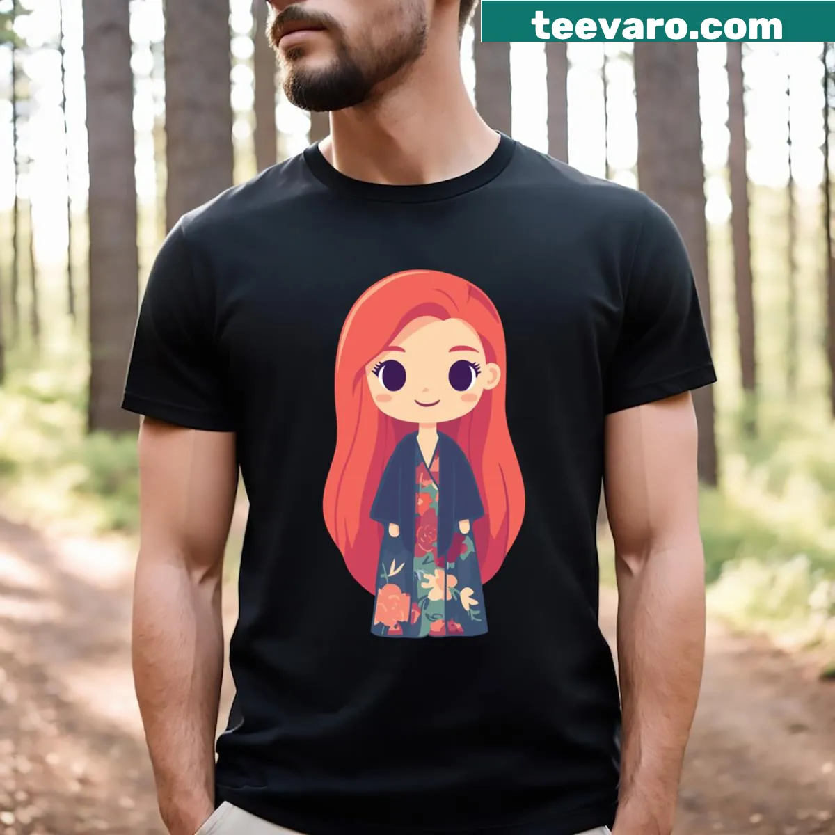 Illustrative T-shirt featuring Willow Rosenberg from a supernatural series — on a men's t-shirt