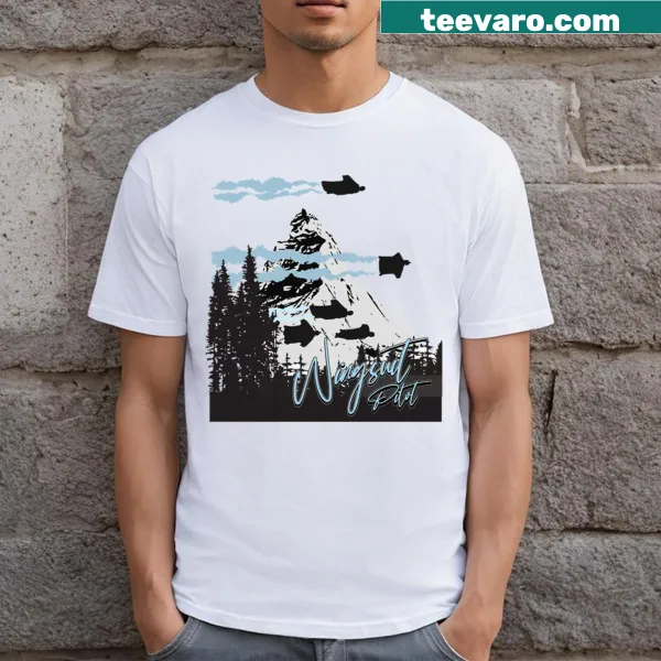 Illustration of a wingsuit in action on a T-shirt