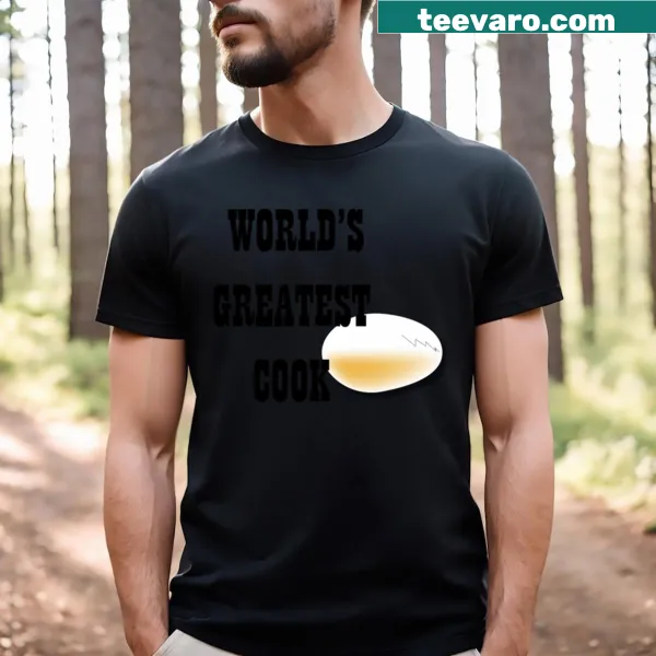Funny T-shirt with cracked egg and text World's Greatest Cook