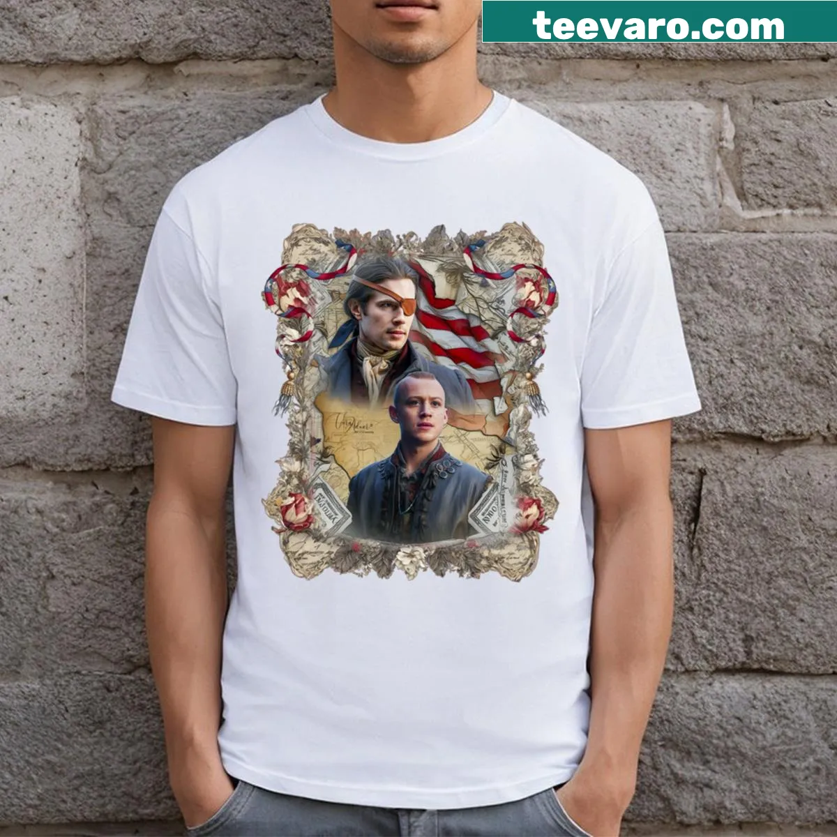 Typography t-shirt with Written In My Own Heart's Blood 8 text — on a men's t-shirt