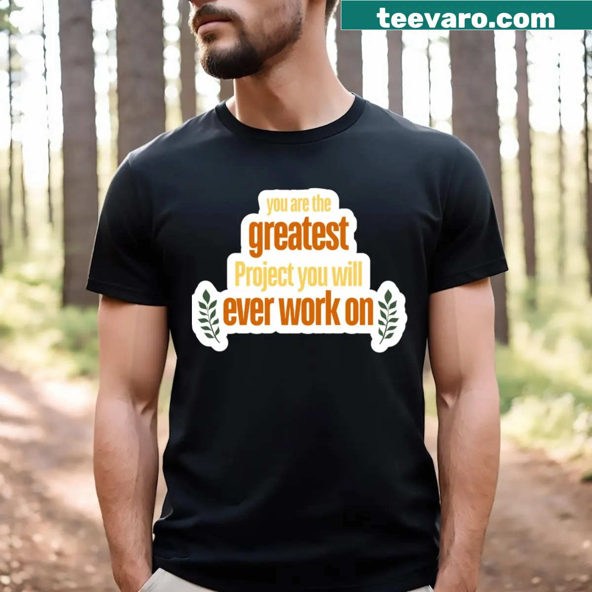 Inspirational T-shirt with text about personal growth — on a men's t-shirt