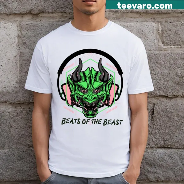 Typographic design celebrating music on a T-shirt