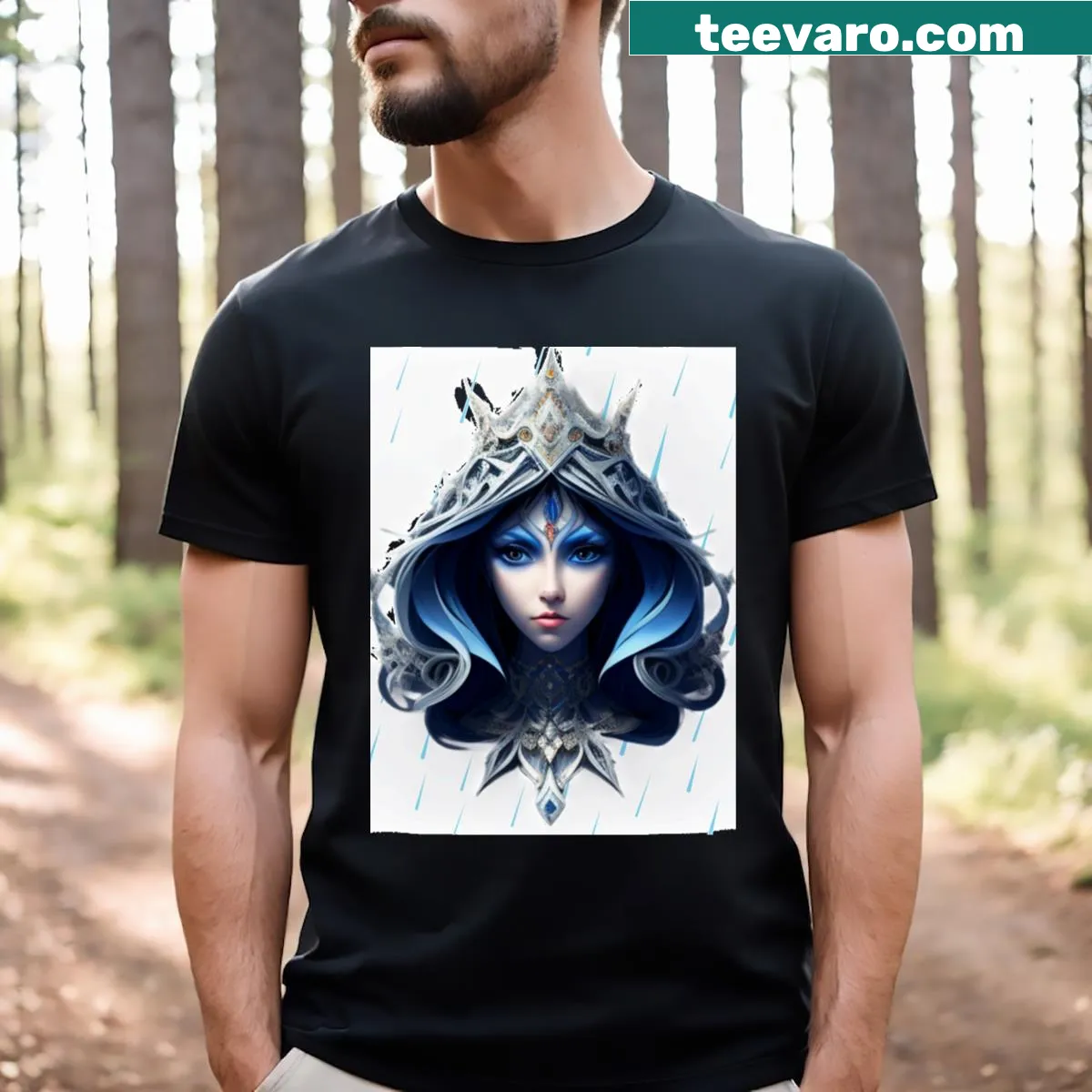 Illustration of a princess on a whimsical T-shirt — on a men's t-shirt