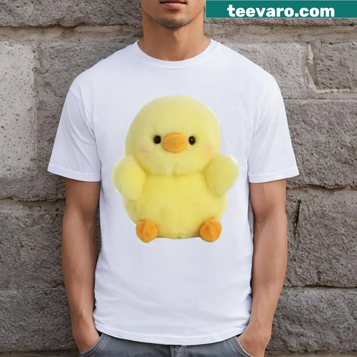 Cartoon duck design for kids' T-shirt — on a men's t-shirt