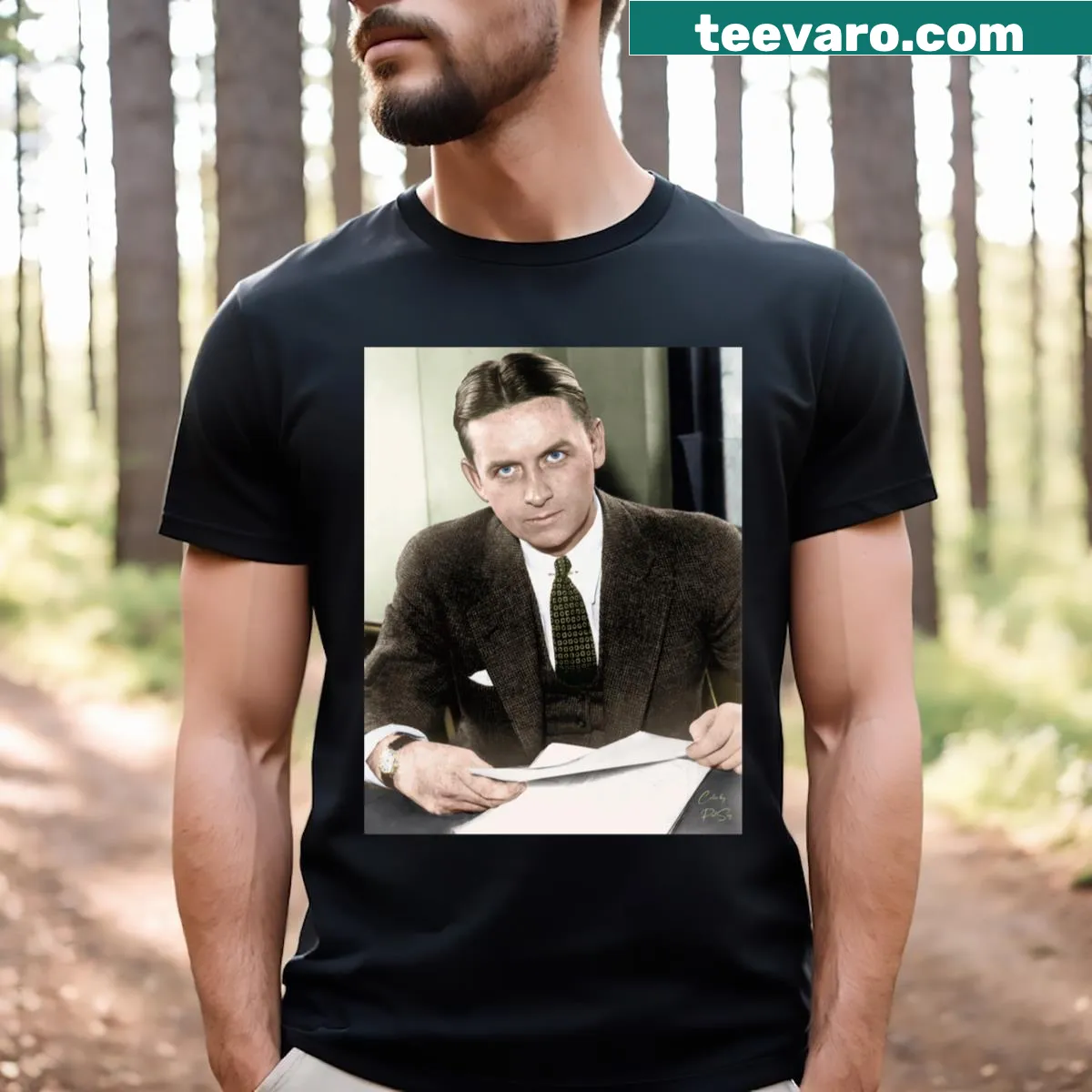 Vintage Eliot Ness 1933 themed T-shirt with historical graphic — on a men's t-shirt