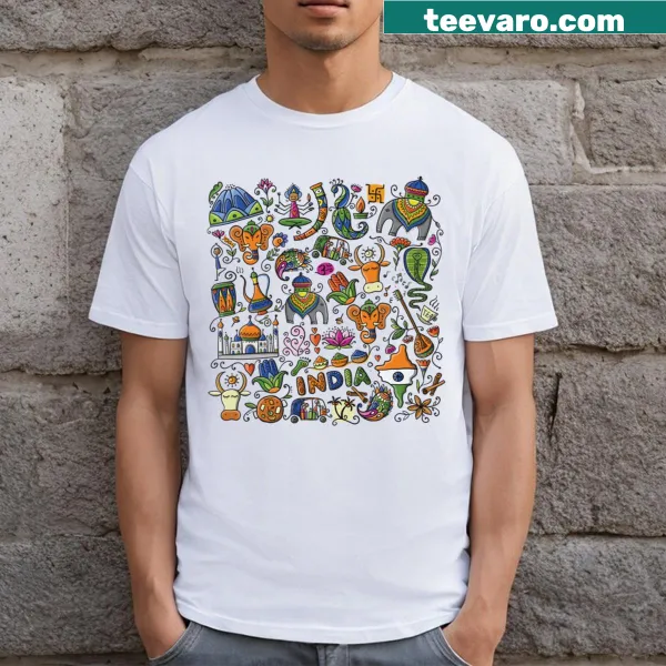 Stylish T-shirt featuring the word 'India' in bold text