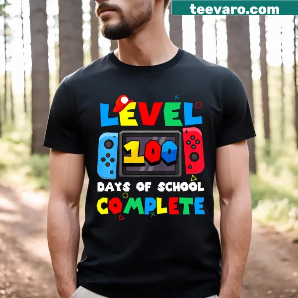 Fun typography tee celebrating 100 days of school