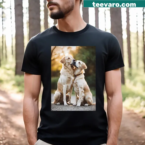 Charming dog-themed tee with loving illustrations