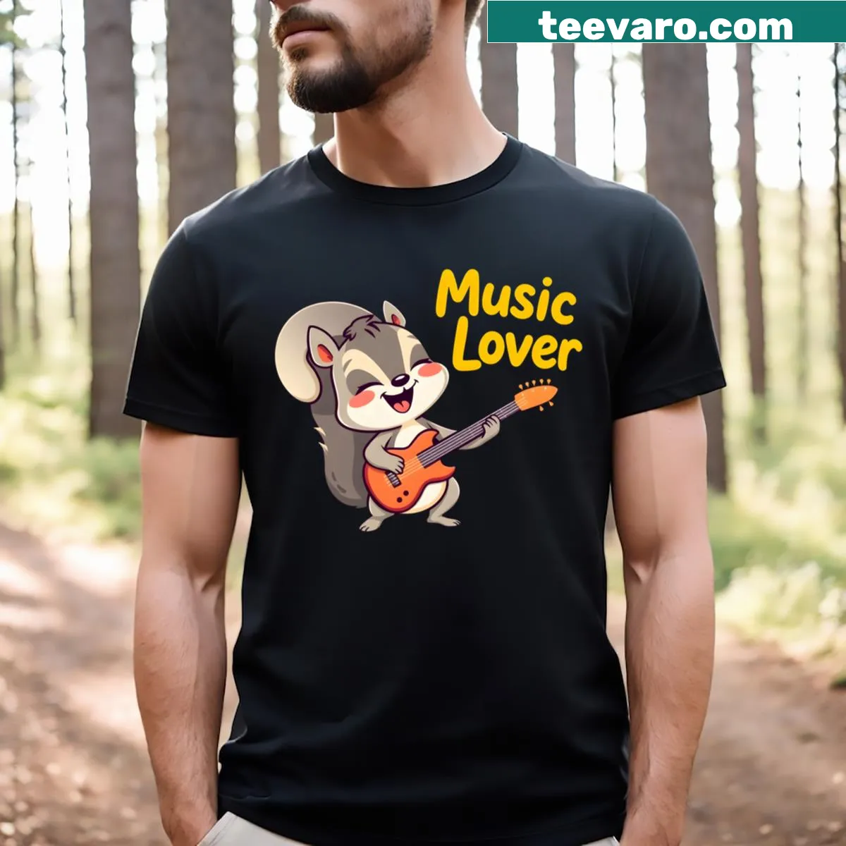 Artistic design celebrating music for music lovers — on a men's t-shirt
