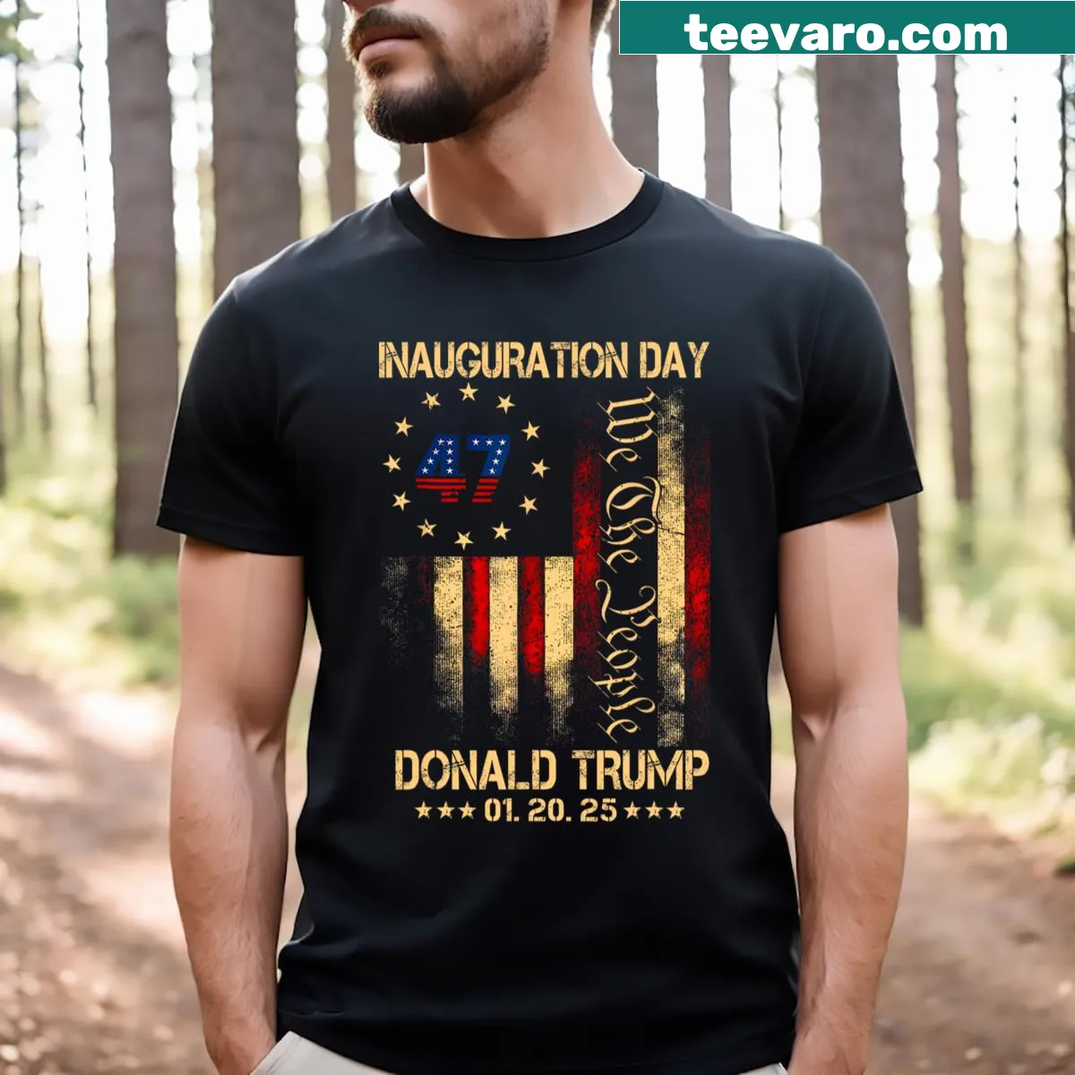 2025 Inauguration Day T-shirt with bold text — on a men's t-shirt