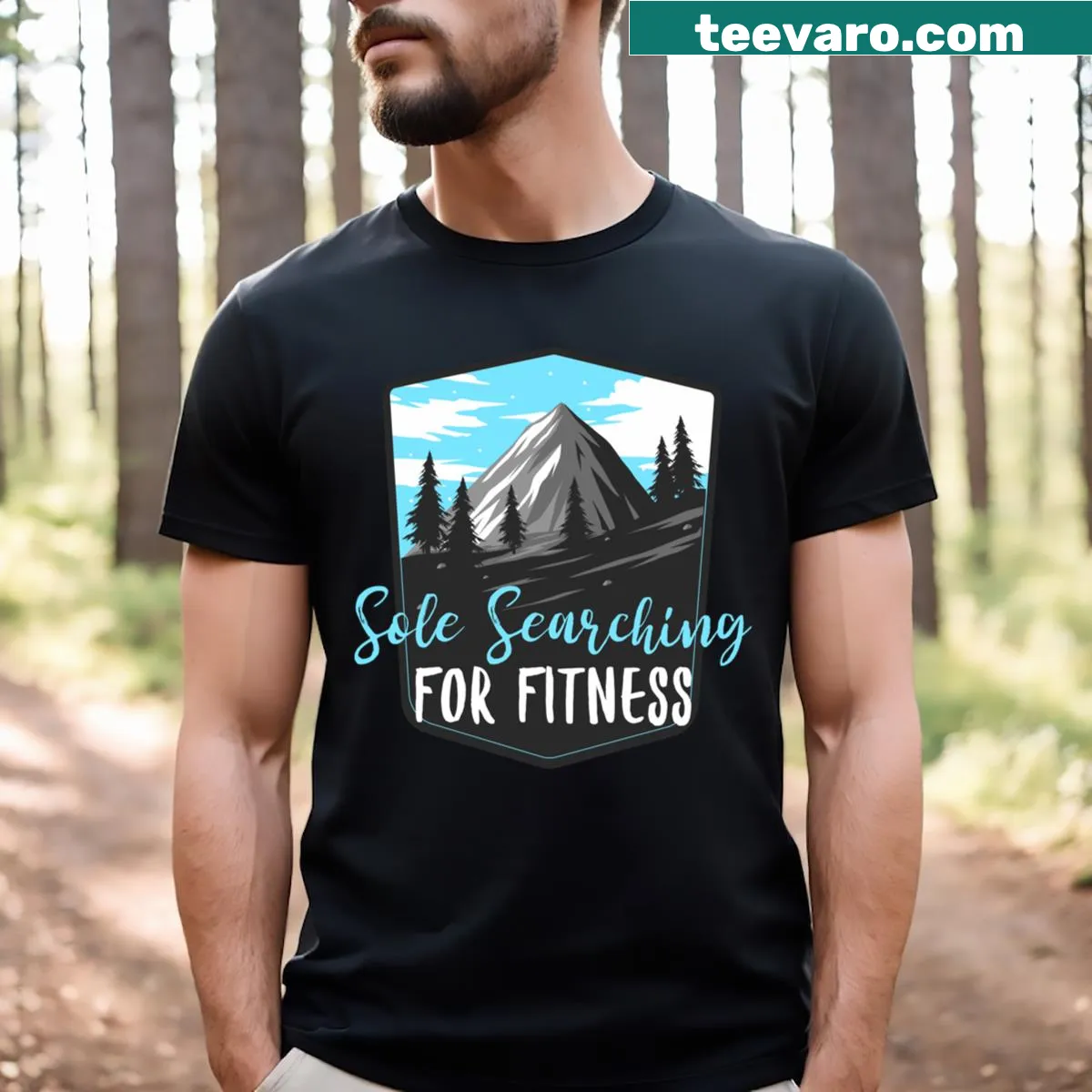Funny hiking typography design on a t-shirt — on a men's t-shirt