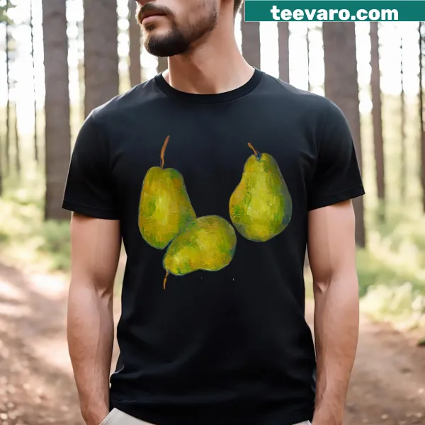 T-shirt featuring a trio of pears in a charming arrangement