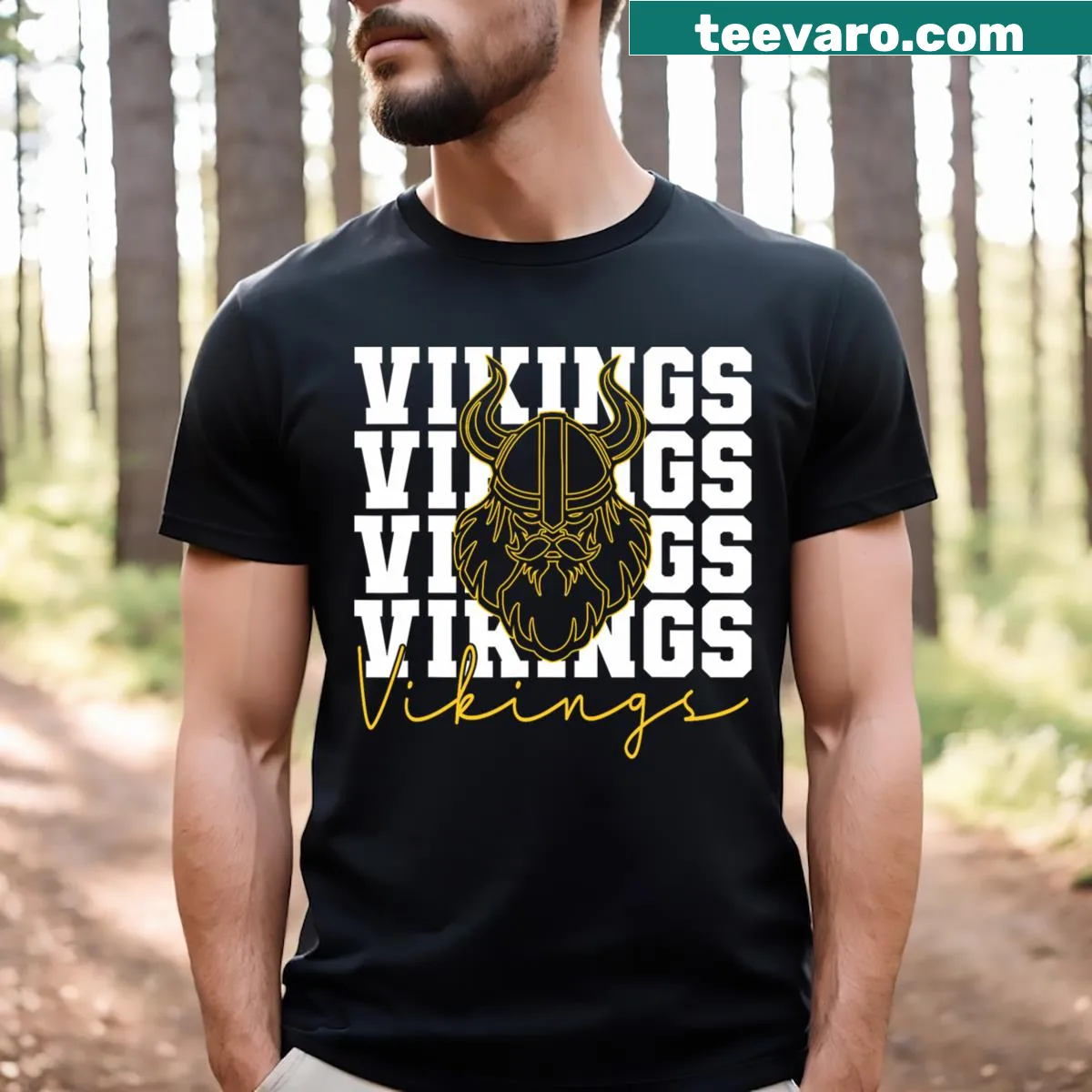 Viking-themed inspirational T-shirt design — on a men's t-shirt