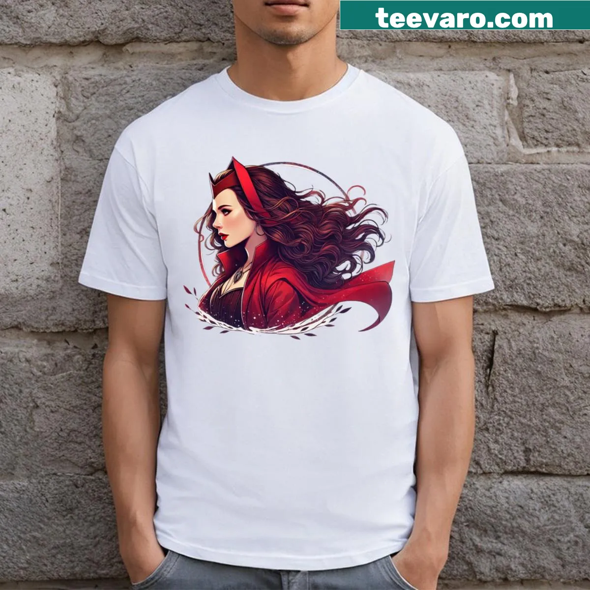 Simple and playful T-shirt with the name 'Wanda' in artistic font — on a men's t-shirt