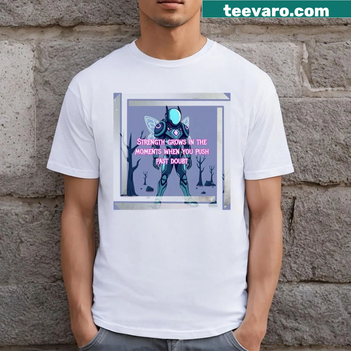 Minimalist Xtr graphic t-shirt with bold lettering — on a men's t-shirt
