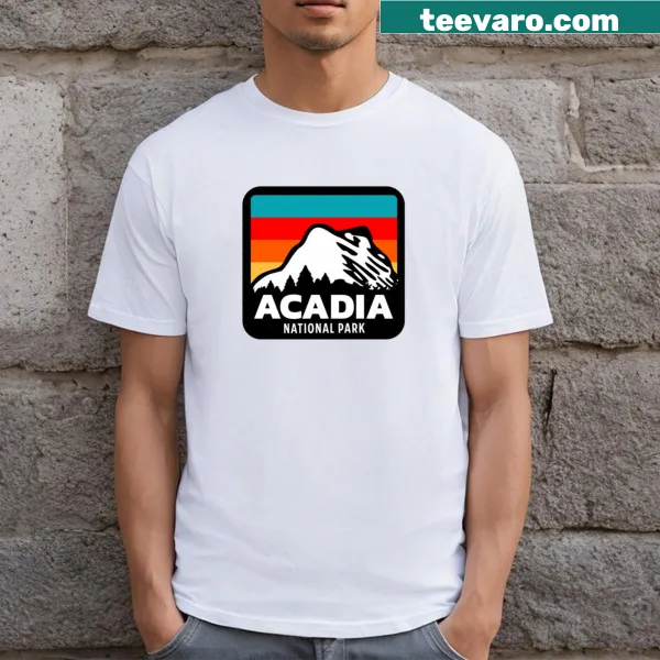 Retro Acadia National Park t-shirt celebrating outdoor adventures