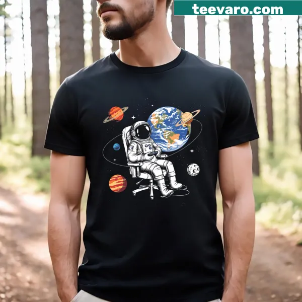 Astronaut t-shirt featuring a gamer with space elements