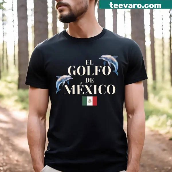T-shirt featuring an illustration of dolphins in the Gulf of Mexico